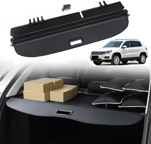 Auto Einziehbarer Laderaumabdeckung Kofferraum Hutablage für V.W Tiguan 2010-2021 hintere Kofferraumabdeckung Laderaumabdeckung Rollo