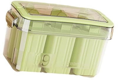 BUBEFSKD Moule De Cuisson avec Couvercle Résistant Éclaboussures Moules À Sucettes Glacées en Plastique 9 Compartiments Conception Anti-Fuite Sûre Moules Glaces Faits La Main
