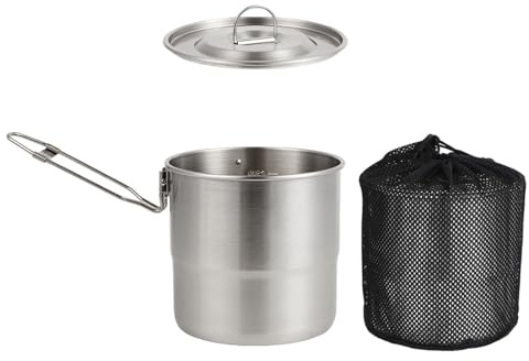 omiinitio Ustensiles de cuisine de camping professionnels Pots portables en acier inoxydable Utilisation multifonctionnelle pour les amateurs de plein air Pot de camping multifonction
