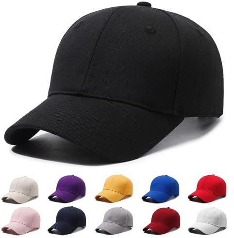 Fuantuda Baseball Unisex Adulto, Regolabile Cappellino da Baseball, 100% Cotone, One Size, Cappellino Uomo con Visiera, per Donna Uomo, Pesca, Tennis, Corsa
