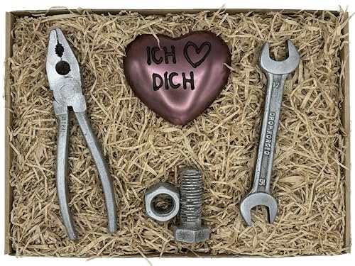 Valentinstagsgeschenk für Männer – Schokoladenherz & Werkzeug-Set, originelle Geschenkbox, romantisch & praktisch, Geschenk für Ihn