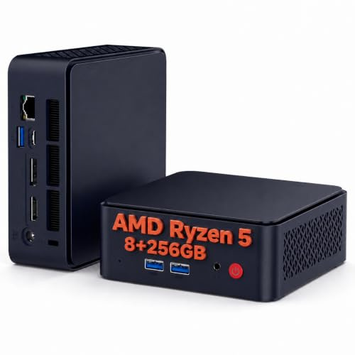 AWOW AK12 Mini-PC, Ryzen 5 Embedded (4C/8T, bis 3.7 GHz, 15 W), 8GB DDR4, 256GB PCIe 3.0 SSD, Radeo Vega Graphics, Dual-4K HDMI 2.0/DP 1.2, USB-C, Wi-Fi 5/BT 5.0, Gigabit LAN