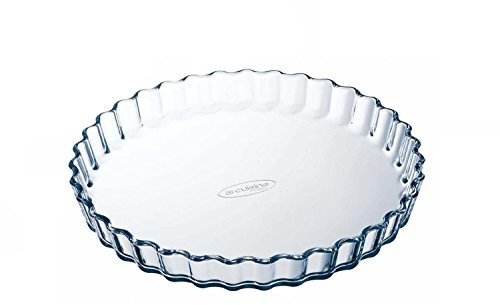 Arcuisine Modern Classic Clear Glass 27cm Round Tart Pan Baking Dish