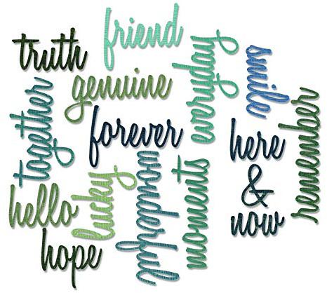 Sizzix, Friendship Words Script by, 16 Pack, Multi Color, One Size Thinlits Stanzschablonen-Set 660225, Freundschafts-Wörter von Tim Holtz, 16 Stück, Mehrfarbig, Einheitsgröße, Papier, Kunststoff