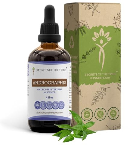 Secrets of the Tribe Andrographis Alcohol-Free Liquid Extract, Fah talai jone, Chuan Xin Lian, Andrographis paniculata Tincture Supplement (4 FL OZ)