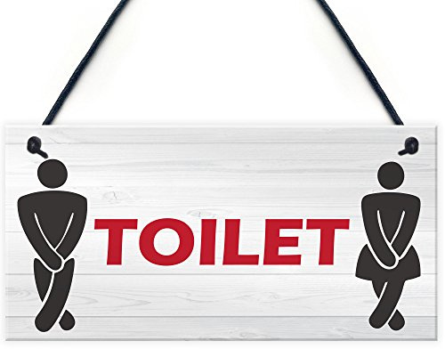 RED OCEAN Retro-WC-Schild, lustiges Vintage-Schild, für Kneipen, Bars, Clubs, Badezimmer, Klo-Tür-Dekor