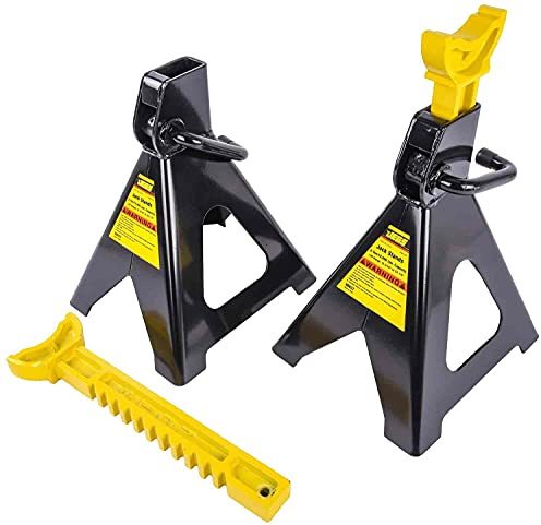 JEGS Jack Stands | 6-Ton Capacity | Adjustable Height from 15 3/4 to 23 1/16 Inches | | High Strength Welded Steel | Sturdy Base with Lever Action Height Adjustment | 1 Pair Per Package