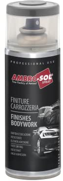 Ambre-Sol V400FAS3 Émail/Vernis Finitions Carrosserie, Indiqué pour Repeindre ou Renouveler Pare-chocs, Bandes Latérales et Spoilers, Bombe Spray en Bande Étamée Recyclable 400 ml, Gris Foncé Gaufré