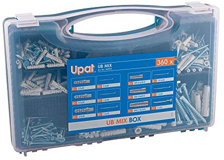 Upat Box Spreizdübel UB MIX Box, Dübelbox mit 360 Teilen. Die Sortimentslösung für ein optimal abgestimmtes Befestigungssystem in fast allen Baustoffen.