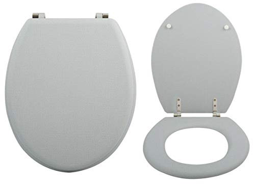 MSV WC Sitz Toilettendeckel MDF Holzkern „Ingris“ Scharniere aus Edelstahl - hochwertige und stabile Qualität