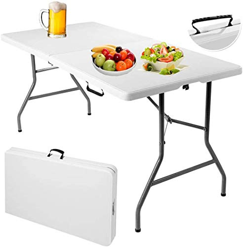 RELAX4LIFE Campingtisch kalppbar, Klapptisch mit Tragegriff, Tapeziertisch belastbar bis 150 kg, Gartentisch höhenverstellbar, Multifunktionstisch zum Campen für Festivalls, (182 x 75 x 74,5 cm)