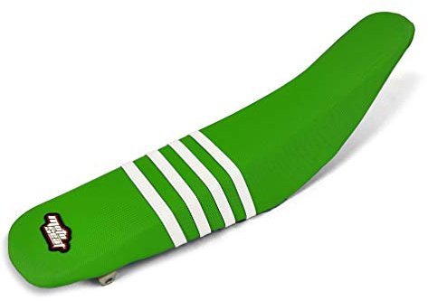 Moto Seat Funda para Asiento de Rayas Blanco/Verde