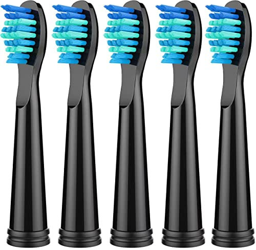 Toothbrush Heads Compatible with Fairywill D7/D8/FW507/508, FW551/917/959/D1/D3,5pc Black