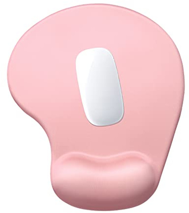 Hsurbtra Mauspad mit Gel-Handballenauflage Ergonomisches Wasserdicht Komfort Mausmatte mit Handgelenkpolster Handauflage, Mousepad mit Handauflage für schonende Handgelenk Haltung, Roségold