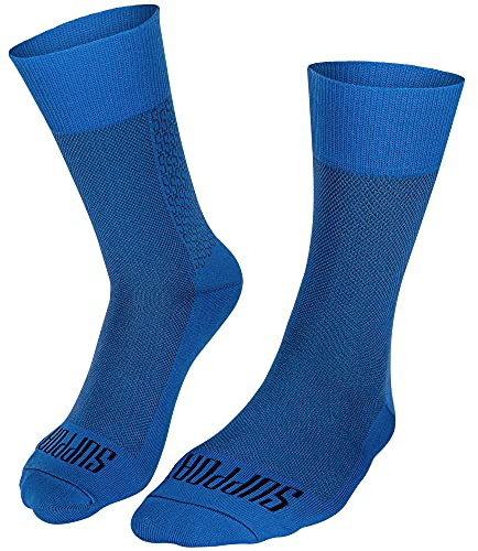 SUPPORT Calcetines de ciclismo súper ligeros para hombre, tecnología transpirable, fibra antideslizante, unisex, accesorios para senderismo, senderismo, escalada, ciclismo, azul jugoso 42-44 EU