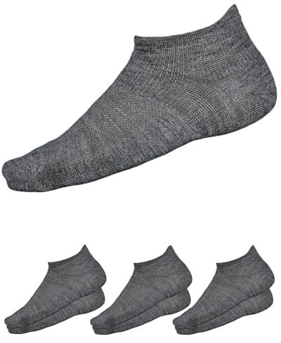 vitsocks Chaussette basse LAINE MÉRINOS fine respirante Homme (3 PAIRES) socquette courte sport technique anti-odeur, gris, 39-42