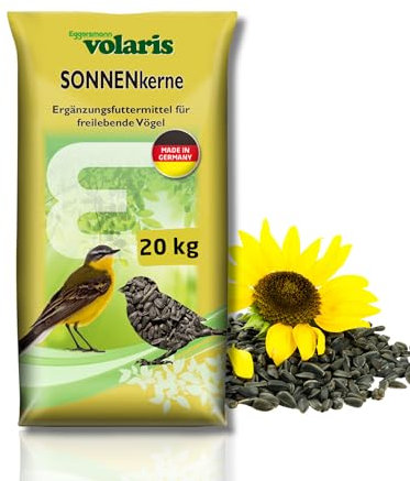 Eggersmann volaris 20 kg Sonnenkerne | Sonnenblumenkerne | Vogelfutter Wildvögel ganzjährig | Wildvogelfutter für das ganze Jahr | Fettreiches Streufutter für alle Vogelarten