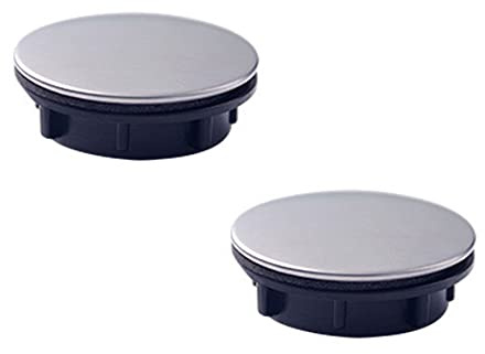 Edelstahl Waschbecken Überlauf Abdeckungen - 2 Stück Loch Platte Stopper für Küchenspüle und Badezimmer Wasserhahn (35mm)