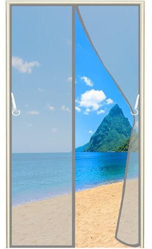 Magnet Fliegengitter Tür, (663 Größe) 85x210cm Insektenschutz Magnetischer Fliegenvorhang Automatisch Verschließen Fensterbildschirm für Balkontür Windows Terrassentür Grau