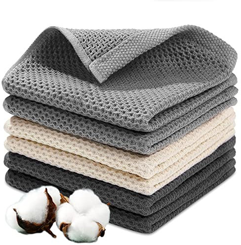 JOTOL Geschirrtücher,Küchentücher,Super weiche,saugfähige Küchentücher, 65 x 45cm,100% Baumwolle,Set Premium Geschirrtücher,6 Stück