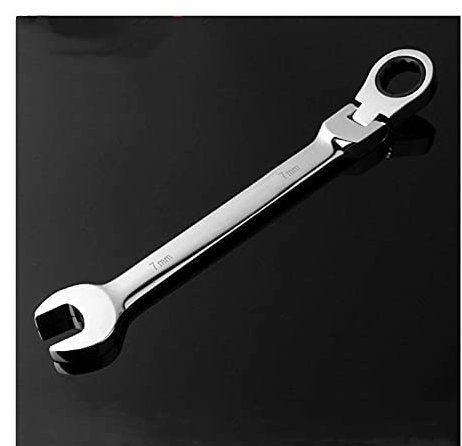 BOSUGE Llave combinada métrica 1 Pieza Llave de trinquete combinada de Cabeza Flexible Herramientas de Llave de trinquete de Doble Uso (Color : 7mm)