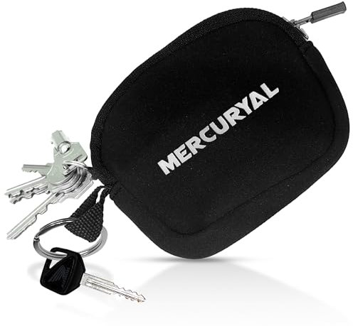 MERCURYAL Portachiavi Moto in Neoprene Per Conservare Chiavi - Accessori Moto - Portachiavi Uomo - Portachiavi per Moto Con Anello - Colore Nero, Taglia única