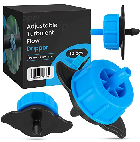 10x Micro Sprinkler Turbulenter Durchfluss 2L/h Drip Microbewässerung Endtropfer Bewässerungstropfer Einstellbarer Wassertropfer Zubehör für Bewässerungssysteme Sprinkleranlage Garten