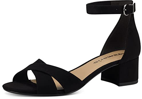 Tamaris Donna sandalo con tacco a blocco nero 38 EU