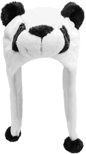 Glamexx24 Plüsch Hut Tiermütze Mütze mit Ohren Panda Kostüm Karneval Cap Cosplay Urlaub Weihnachten Halloween Party Wintermütze für Kinder Erwachsene