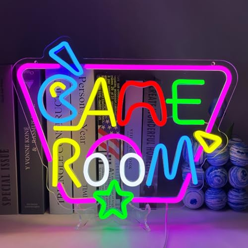 UExnkj-Y Game Room Enseigne au Néon Game Neon Light Lettre Gaming Neon Sign LED Enseigne Néon USB Enseigne Lumineuse pour Décoration de Salle de Jeux Aire de Jeux Amis Cadeau pour Garçons