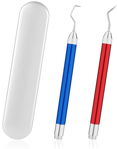 2st LED Entgitterwerkzeug für Vinyl, Beleuchtet Vinyl Weeding Tools mit Licht Beleuchtete Jätungswerkzeuge mit Haken 2 Farben für DIY-Bastelarbeiten Silhouetten Kameen (Mischung, Rot, Blau)