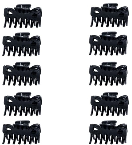 Righe e Pois - 10 Haarspangen 4 cm - Beauty-Haarschmuck - leichte Damen-Haarspangen - Schwarz - Made in Italy