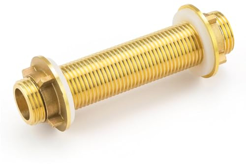Messing Schottverschraubung G3/4, Schlauchadapter Mit Silikondichtungen für Wassertanks, Goldton, Geeignet für Öffnungen 21-26mm