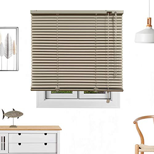 Persiana Veneciana de Aluminio/Calidad Tiendas/instalación Universal a Pared o Techo. Ancho x Alto. Color: Gris Medio. Medidas: 58cm x 100cm