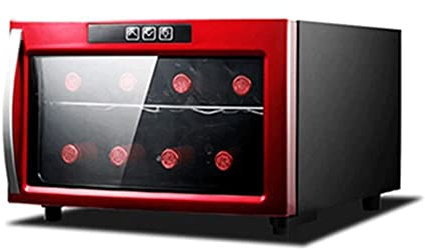 Suuim Refrigerador Enfriador de Vino Compacto de 23 litros | Capacidad para 8 Botellas | Bodega de encimera Independiente/integrada en Acero Inoxidable con Puerta de Vidrio con protección UV