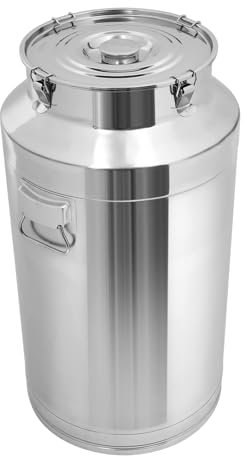 Ciounmb 88L Milchkanne Edelstahl, Transportkanne kanne Mit Versiegeltem Deckel, Weinkübel Eimer, Milchtransportdose, Milchkännchen, versiegelter Eimer Für Zuhause Bauernhof