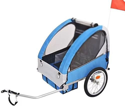 KJZQXYX 2-in-1-Fahrradanhänger und Hundebuggy, Fahrrad-Haustieranhänger, für kleine und große Haustiere, einfach an Fahrräder anzuschließen und zu trennen (Blue)