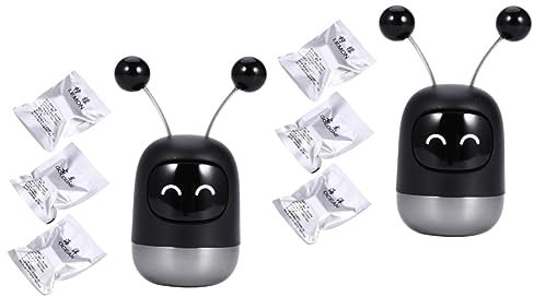 SOLUSTRE 2 Stück Roboter Luftauslass Aromatherapie Luftdiffusor Klimaanlagen Auslass Clip Aromatherapie Ätherisches Öl Diffusor Parfüme Clip Auto Logo Parfüm Aromatherapie Auto