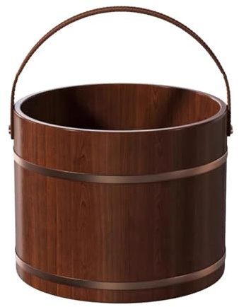 Colcolo Wood Foot Bath Foot Soak Tub, Laundry Tub Barrel, Pedicure Tub, SPA Washing Bowl Bucket with Handle for Bathroom, Outdoor, Without lid