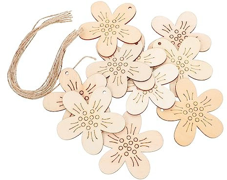 BELLIFFY 40 Stück Blumenform Holzblumen Unbehandelt Holzspäne Bastelmaterial Diy-heimwerker-projekte