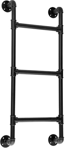 An der Wand montierte Etagenbettleiter mit 3/4/5 Stufen für Wohnheime, Wohnmobil-Apartments, Mehrzweck-Dachboden-Anlegeleitern, robuste Ersatzleitern für Betten, Schwarz(110cm/43in)