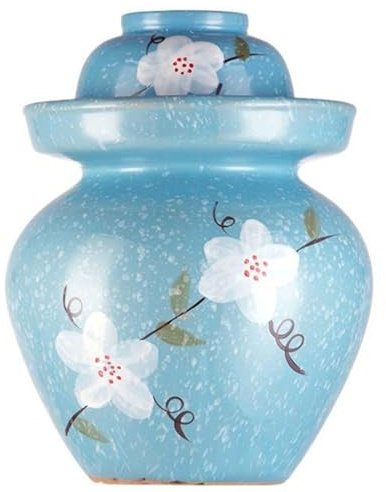 BDMRY Pickle Jar Large Traditional Sichuan Chinese Ceramic Fermenting Jar With Water Seal Airlock Lid, Ceramic Fermentation Crock for Pickling, Kimchi, Sauerkraut 5L