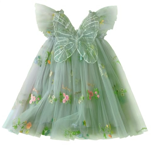 SEAUR Princesa Tutu Vestido de Fiesta Elegante Dentelle Tulle Vestido de Noche de Boda Dama de Honor Fiesta Niño Verde 100