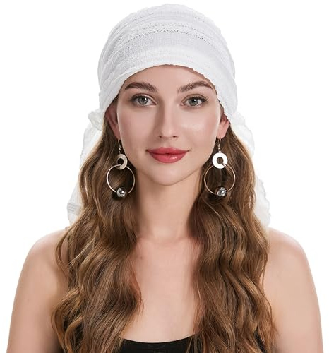 ZLYC Damen Chemo Turban Mütze Vorgebundenes Kopftuch Headwraps Leichte Hut | Leicht Atmungsaktiv