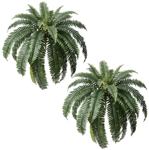 VeriNatural Set de 2 Helechos Artificiales Grandes 122cm-33 Hojas por Plantas Artificiales Decorativas Resistentes a Rayos UV-Plantas Falsas para Interior y Exterior de Hogar,Jardín,Mesa,Salón,VN141