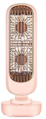 BCJMKDX Floor Fans, Double Leaf Cooling Fan 3 Speeds Adjustable Tower Table Fan Quiet Air Cooler Fan Portable Desk Fan USB Rechargeable(Pink)