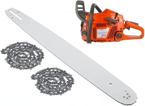 Sierra de gasolina de corte de madera de 20 pulgadas, 24 pulgadas, 28 pulgadas, compatible con Husqvarna 372 372XP 72cc de 2 tiempos (2 cadenas de 20 pulgadas)