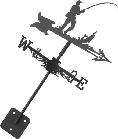 KONTONTY Pêcheur Au Vent Palette pour Toit Au Girouette Au Jardin De Jardin Au Fer Palette pour La Cour À Hangar en Chalet Et Décoration Extérieure