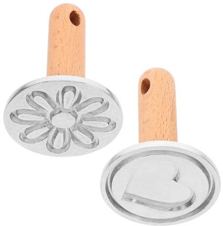 ULTECHNOVO Moldes para Galletas Sellos de Flores y Corazón, 2 Piezas, Aluminio, Prensa de Galletas Artesanal, Repostería Casera, Utensilios para Hornear