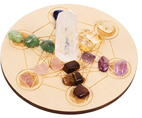 HAWILLOSCH Pietre Chakra Naturali con Divinatoria Decorazione Casa con Luminosi per Meditazione e Divinatorio Leggero e Portatile